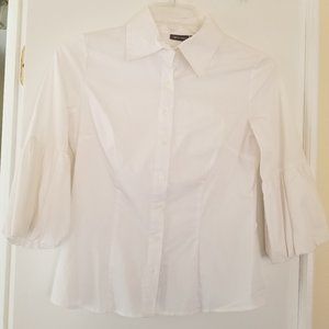Apt 9 Stetch White 3/4 Puff Sleeve Button Down Shirt (size S)